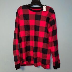 The Place Long Sleeve Plaid Cotton Sleep Shirt Size Medium